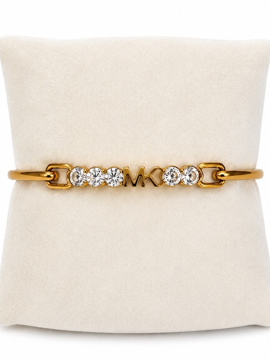 Michael Kors Jewelry - Michael Kors Gold Crystal MK Logo Slim Bangle Bracelet